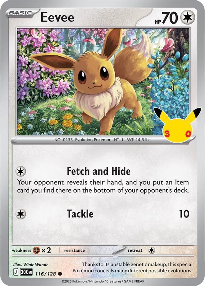 Eevee (30th Celebration) 116/128 [Near Mint]