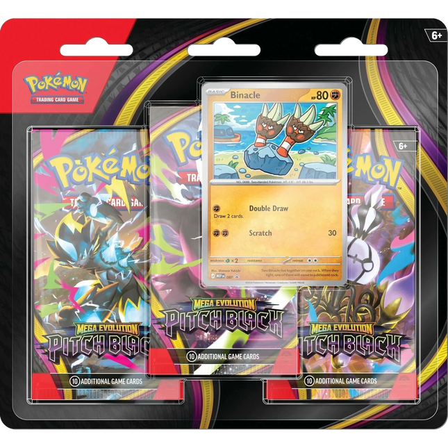 Pokemon TCG - Mega Evolution - Pitch Black (ME5) - 3-Pack Blister (Inglese)